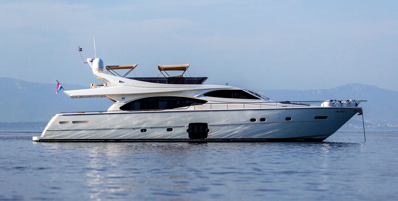 Aboard ORLANDO L a 78ft (24.05m) luxury motor yacht for Charter available with Fraser Yachts, built by FERRETTI YACHTS in 2007