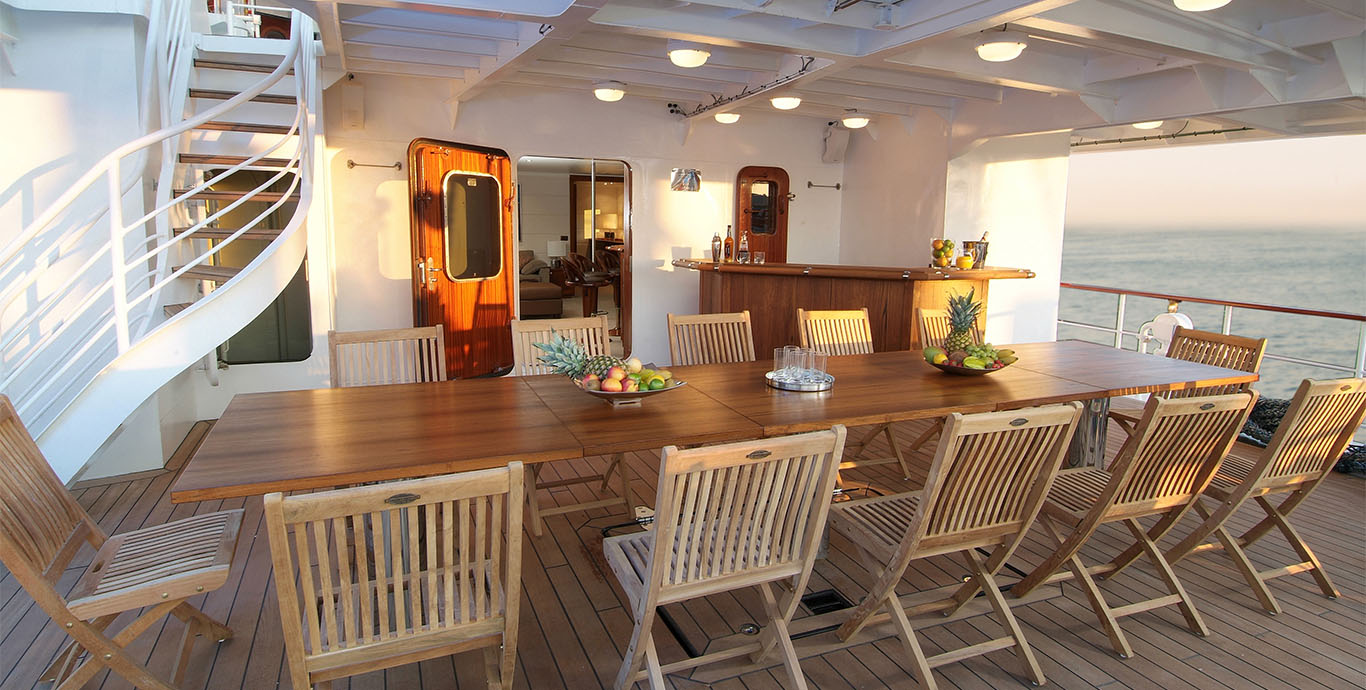 Aboard HANSE EXPLORER a 156ft (47.76m) luxury motor yacht , built by FASSMER in 2006