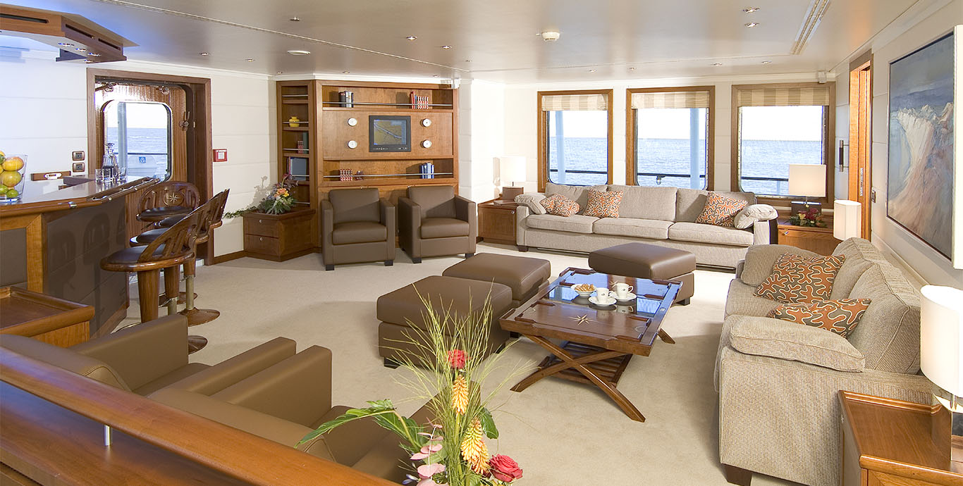 Aboard HANSE EXPLORER a 156ft (47.76m) luxury motor yacht , built by FASSMER in 2006