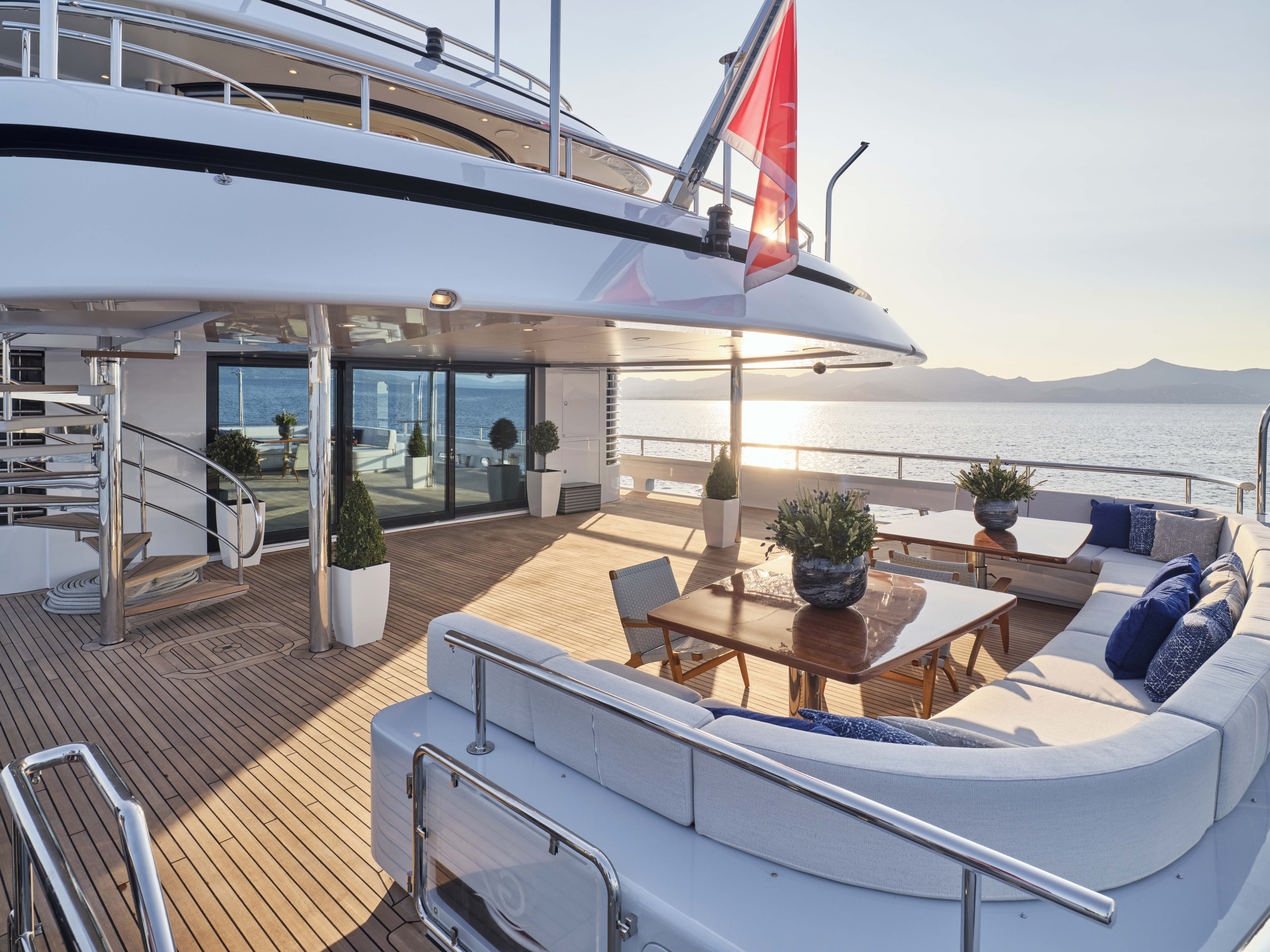 Aboard O'EVA a 196ft (60m) luxury motor yacht for Charter available with Fraser Yachts, built by CMN  in 2009