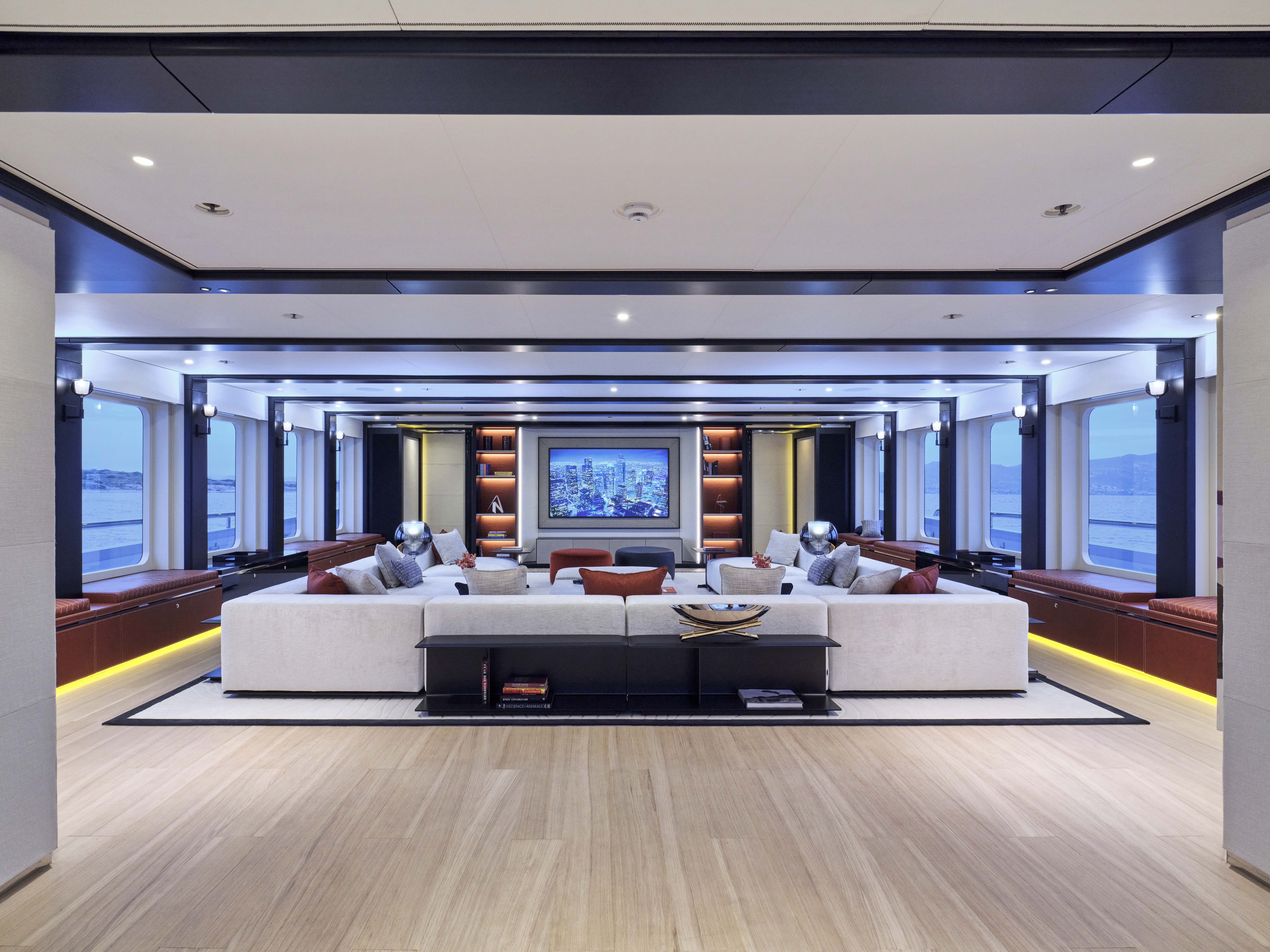 Aboard O'EVA a 196ft (60m) luxury motor yacht for Charter available with Fraser Yachts, built by CMN  in 2009