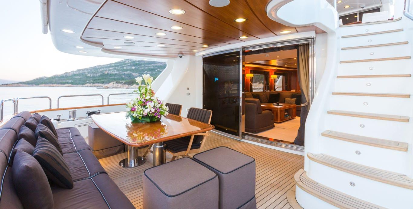Aboard SOGNO a 99ft (30.2m) luxury motor yacht , built by BENETTI in 2008