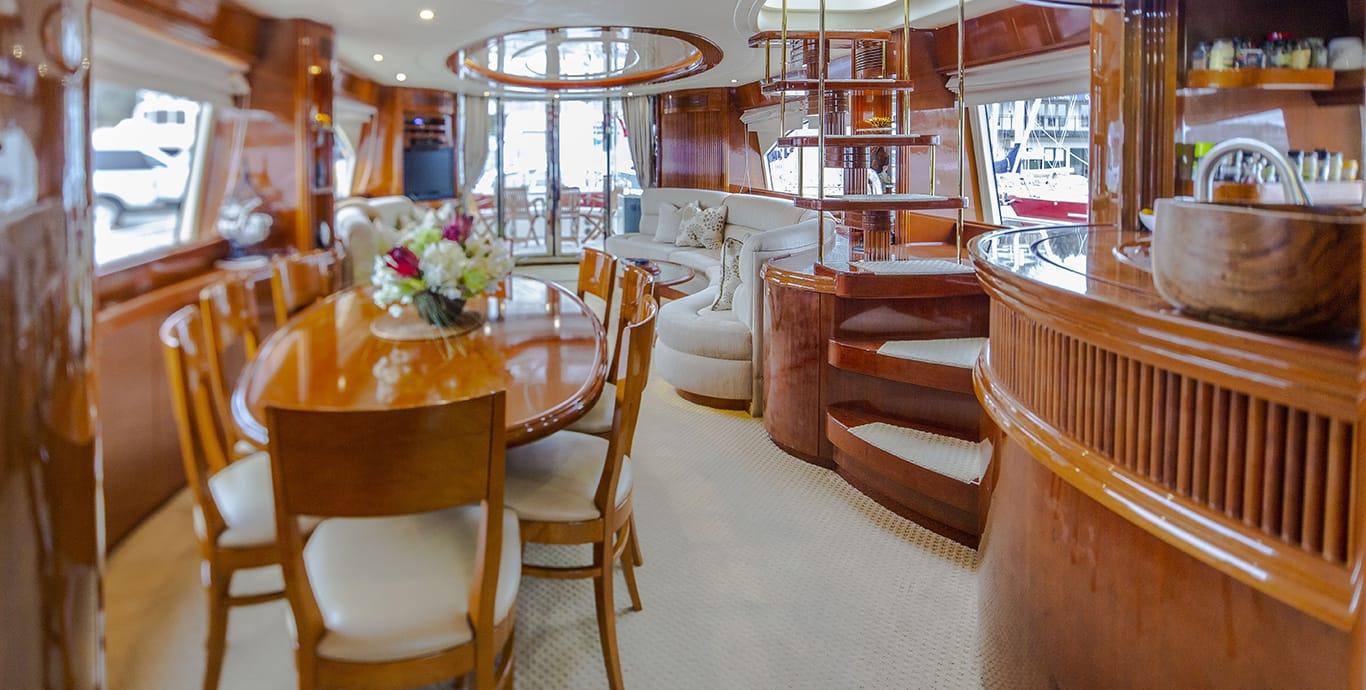 Aboard SEA HAWK a 85ft (25.91m) luxury motor yacht , built by AZIMUT in 2001