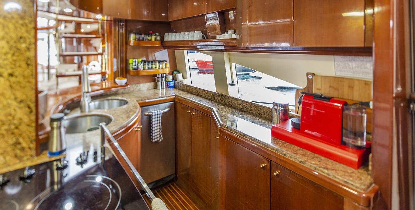 Aboard SEA HAWK a 85ft (25.91m) luxury motor yacht , built by AZIMUT in 2001