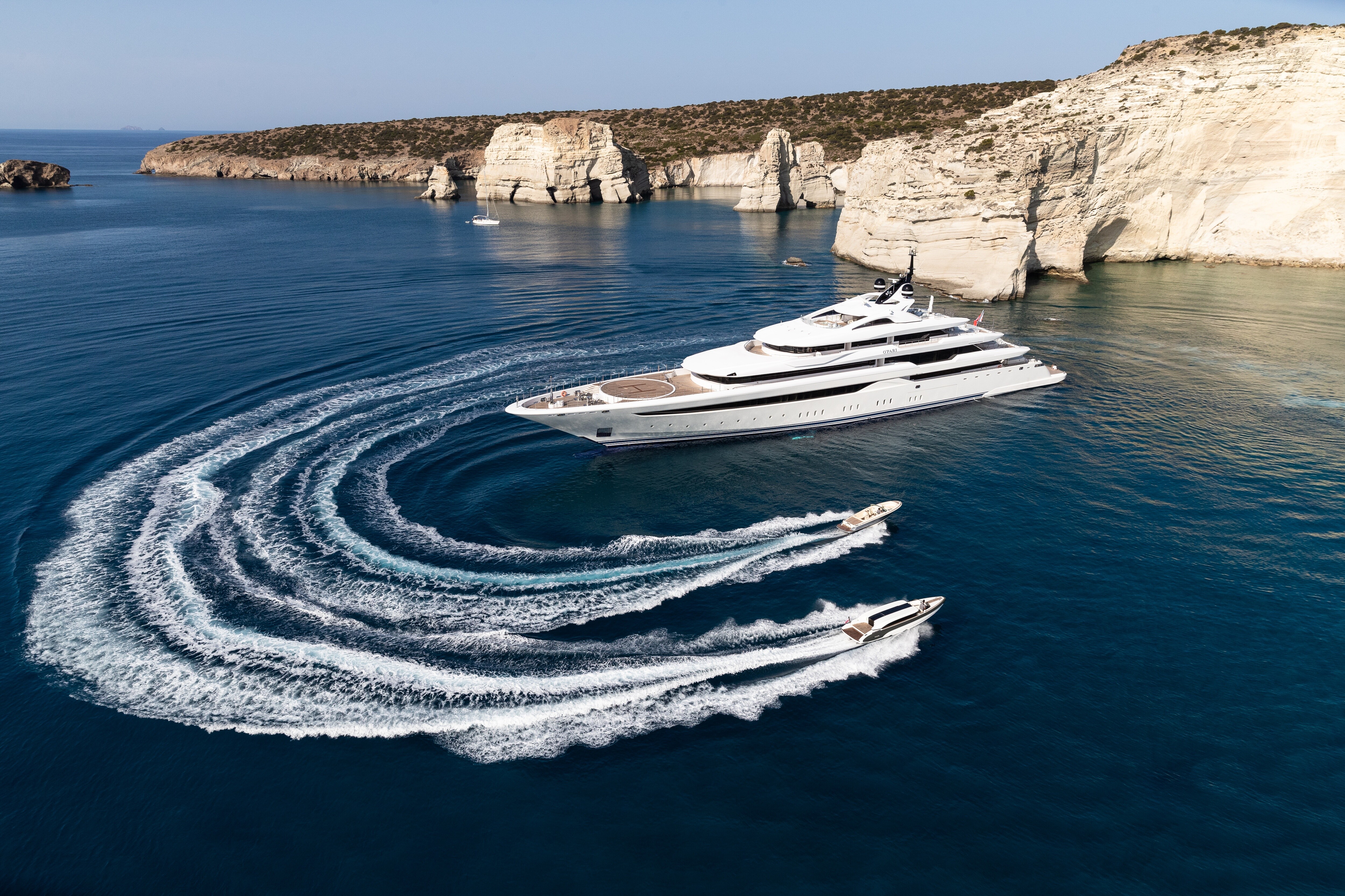 Aboard O'PARI a 312ft (95.1m) luxury motor yacht for Charter available with Fraser Yachts, built by GOLDEN YACHTS in 2020