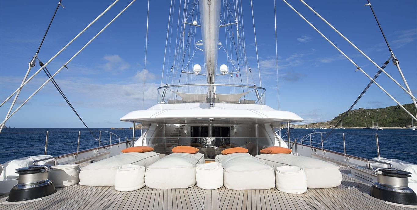 Aboard PANTHALASSEA a 183ft (56m) luxury sailing yacht , built by PERINI NAVI in 2010