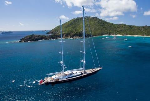 Aboard PANTHALASSEA a 183ft (56m) luxury sailing yacht , built by PERINI NAVI in 2010