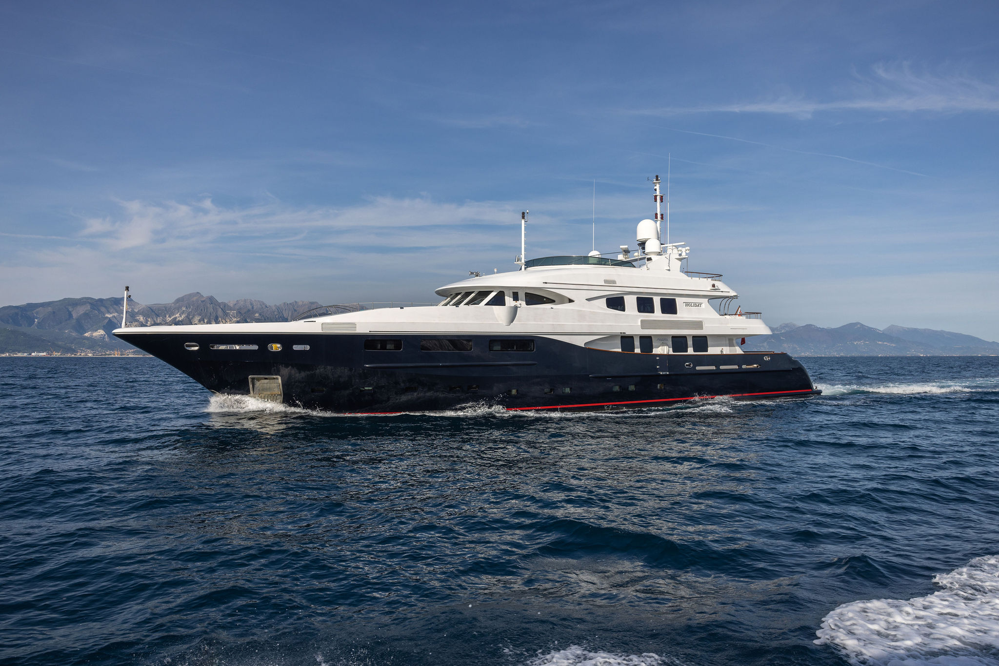 Aboard HOLIDAY a 139ft (42.45m) luxury motor yacht for Charter available with Fraser Yachts, built by MAIORA in 2005