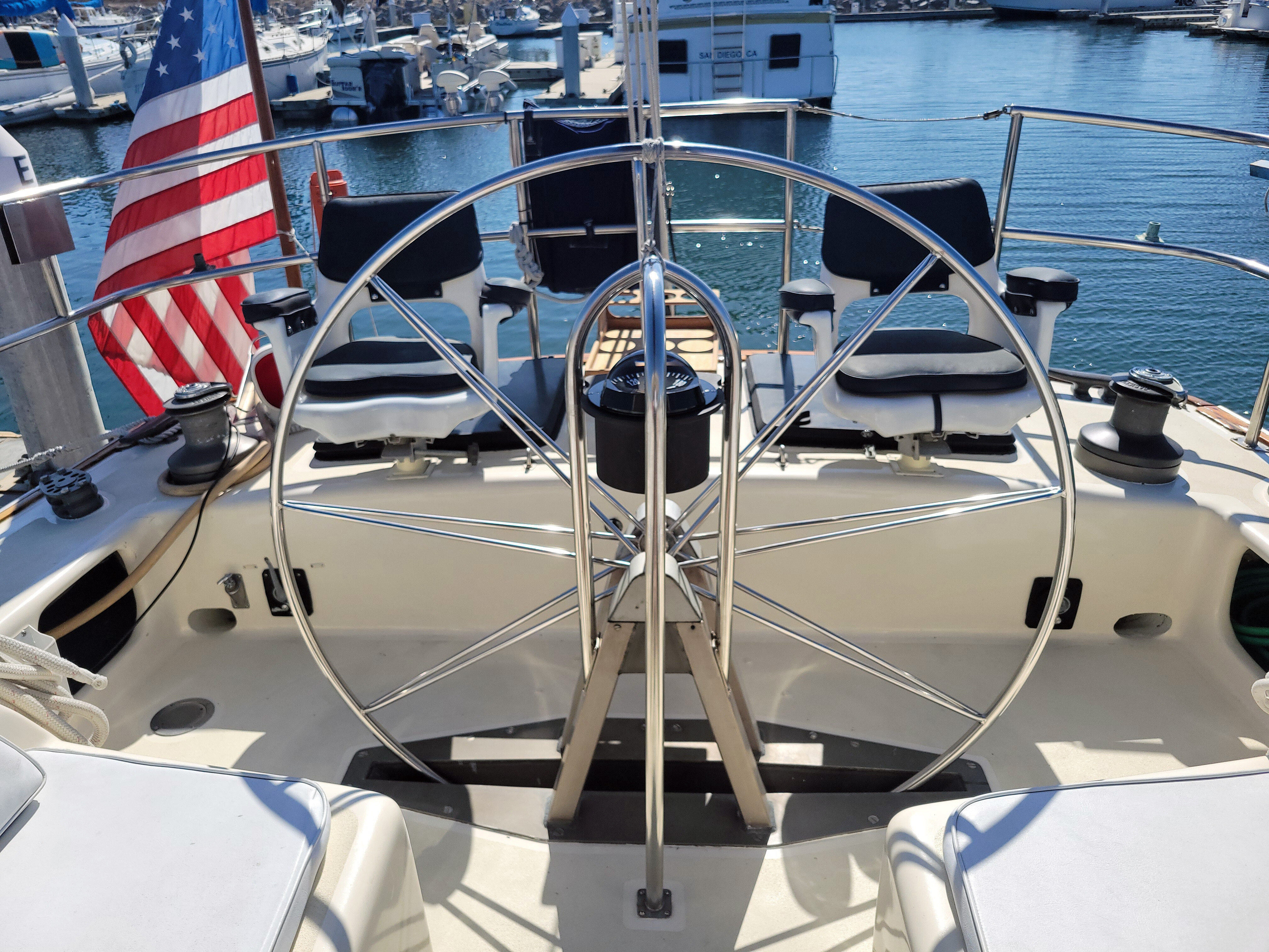 Aboard LOCURA a 72ft (21.95m) luxury sailing yacht , built by DENCHO in 1985