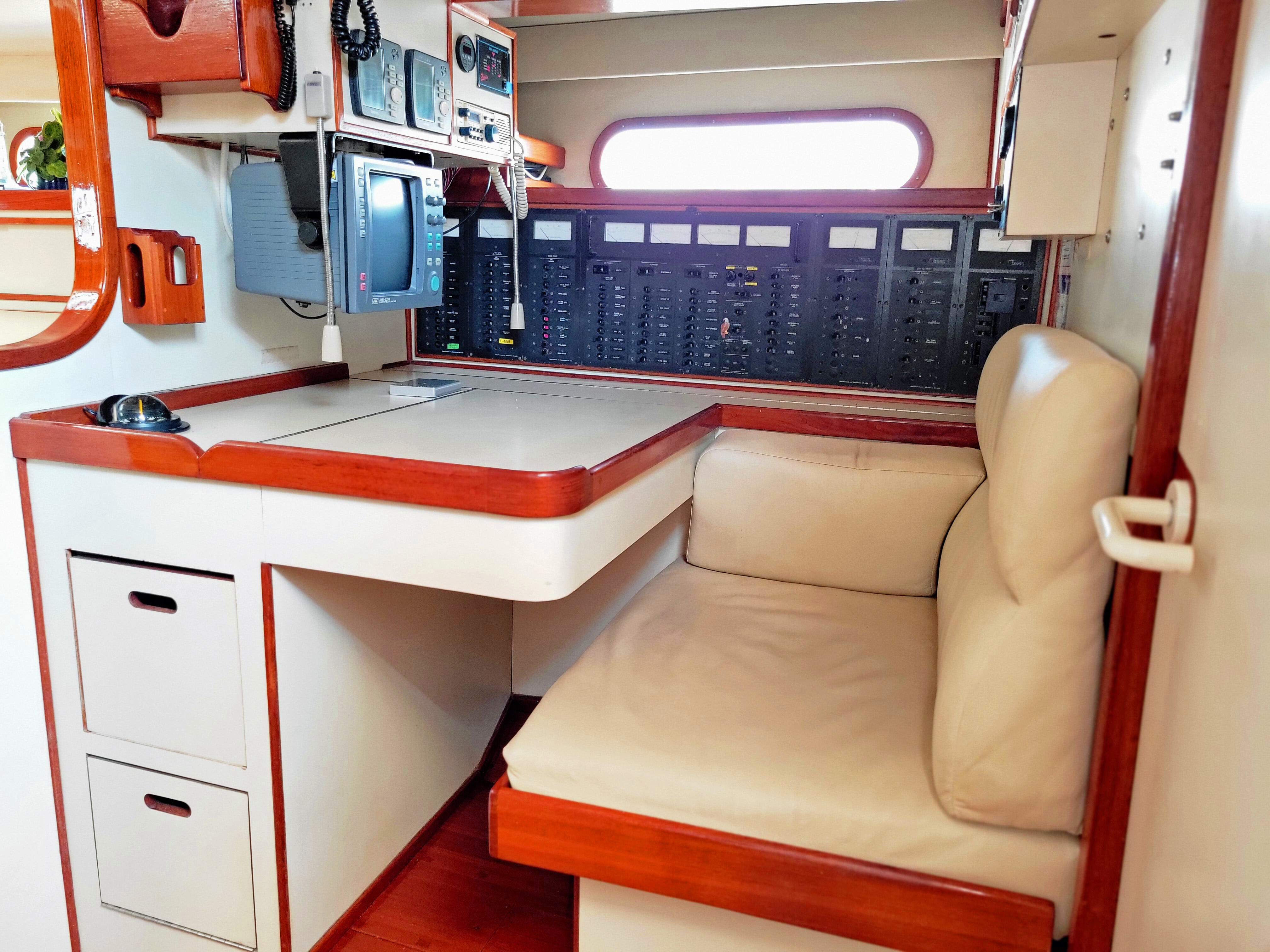 Aboard LOCURA a 72ft (21.95m) luxury sailing yacht , built by DENCHO in 1985
