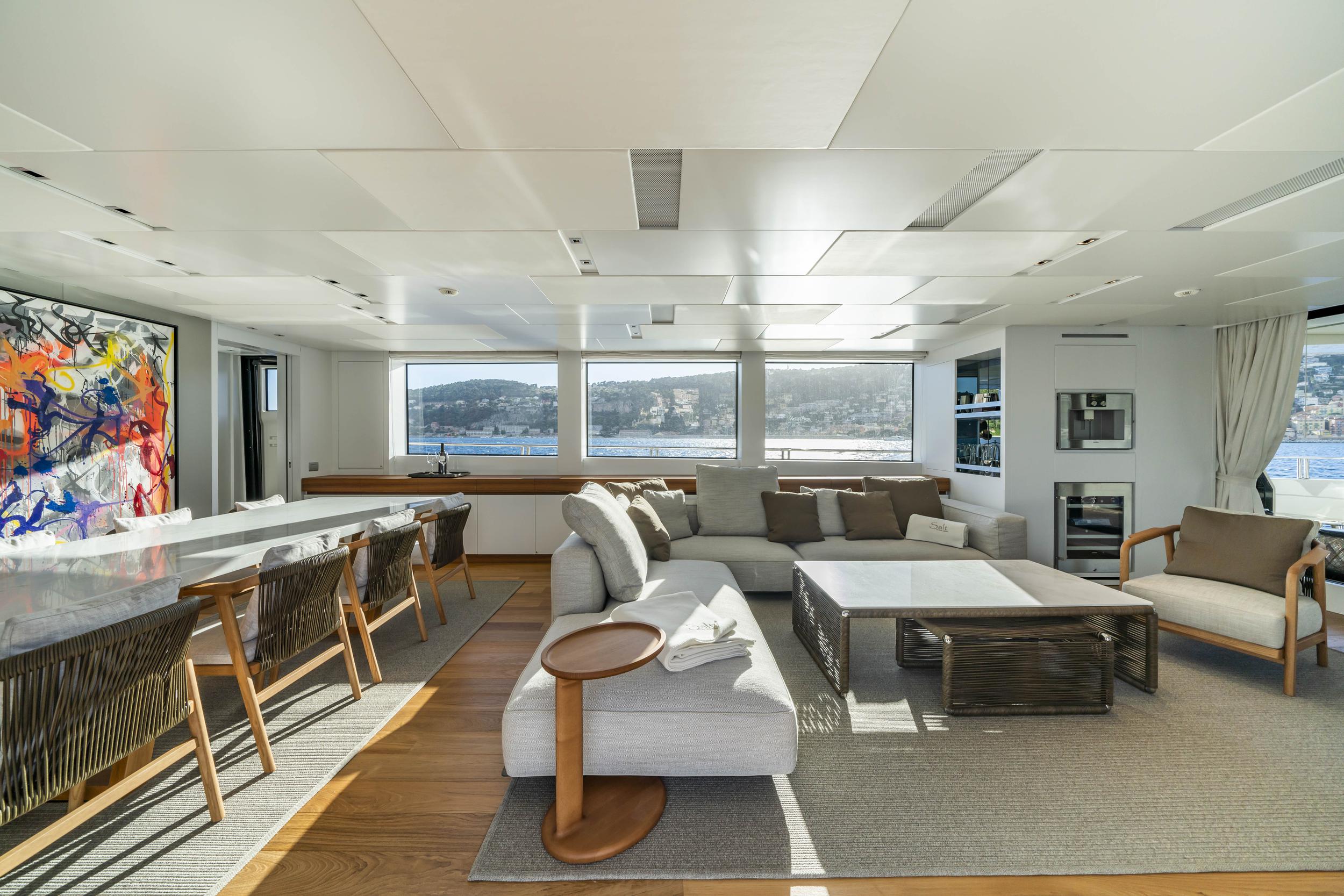 Aboard SALT a 105ft (32.2m) luxury motor yacht , built by SANLORENZO in 2019