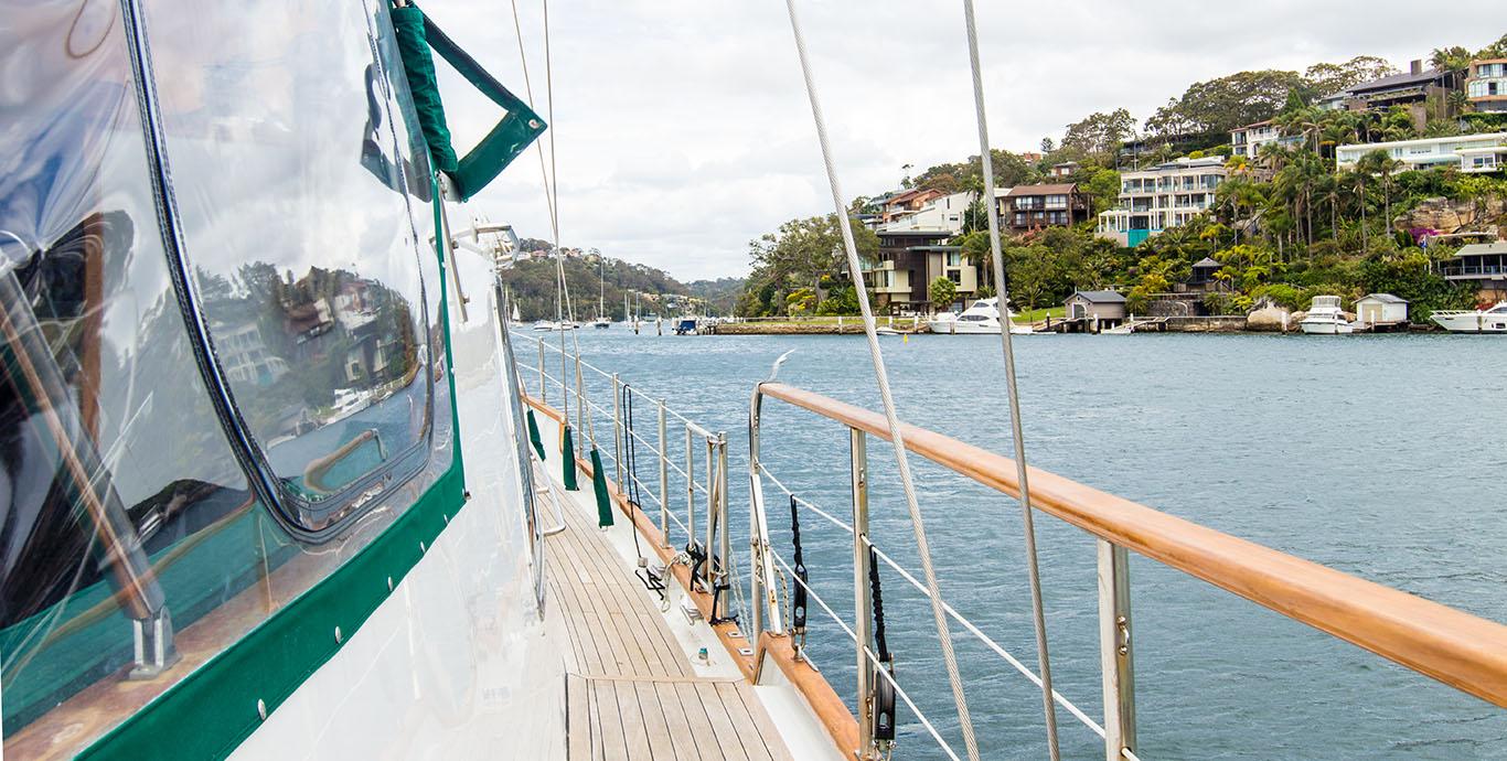 Aboard SLOW DANCE a 84ft (25.6m) luxury sailing yacht , built by DON BROOKE in 1985