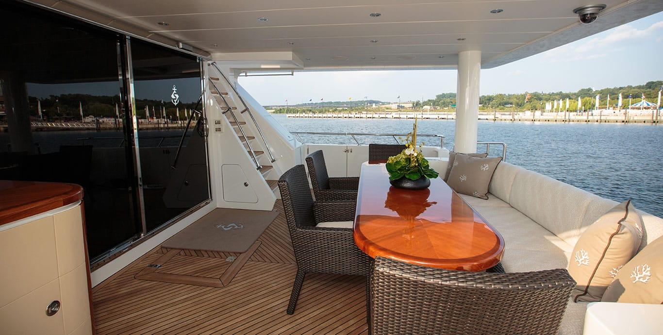 Aboard STERLING V a 93ft (28.35m) luxury motor yacht , built by HARGRAVE in 2007