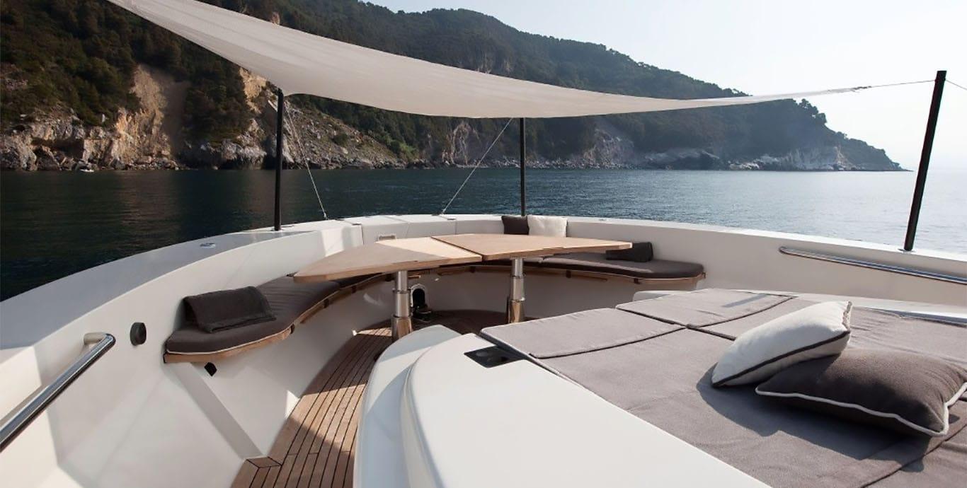 Aboard JUNE OF LONDON a 57ft (17.58m) luxury motor yacht , built by BLUEGAME in 2011