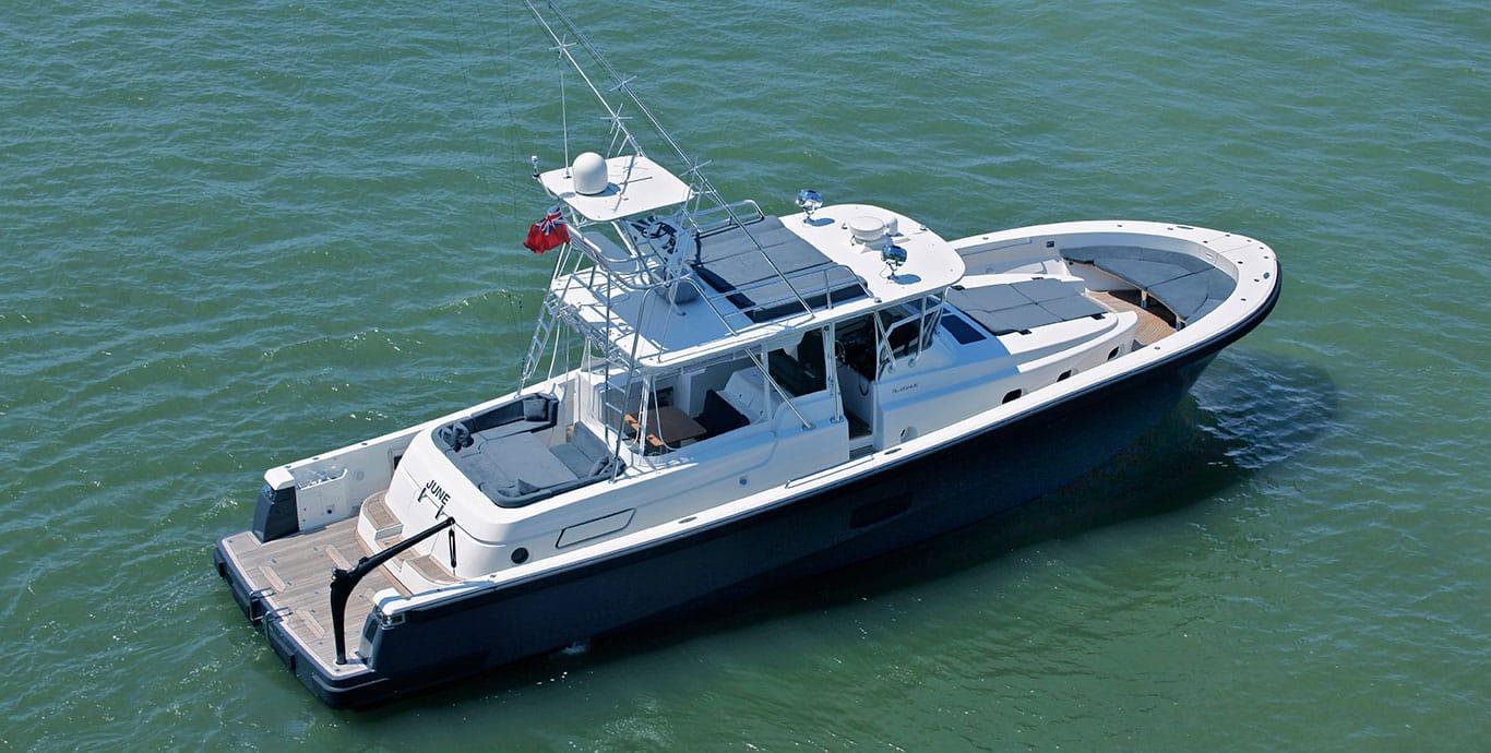 Aboard JUNE OF LONDON a 57ft (17.58m) luxury motor yacht , built by BLUEGAME in 2011