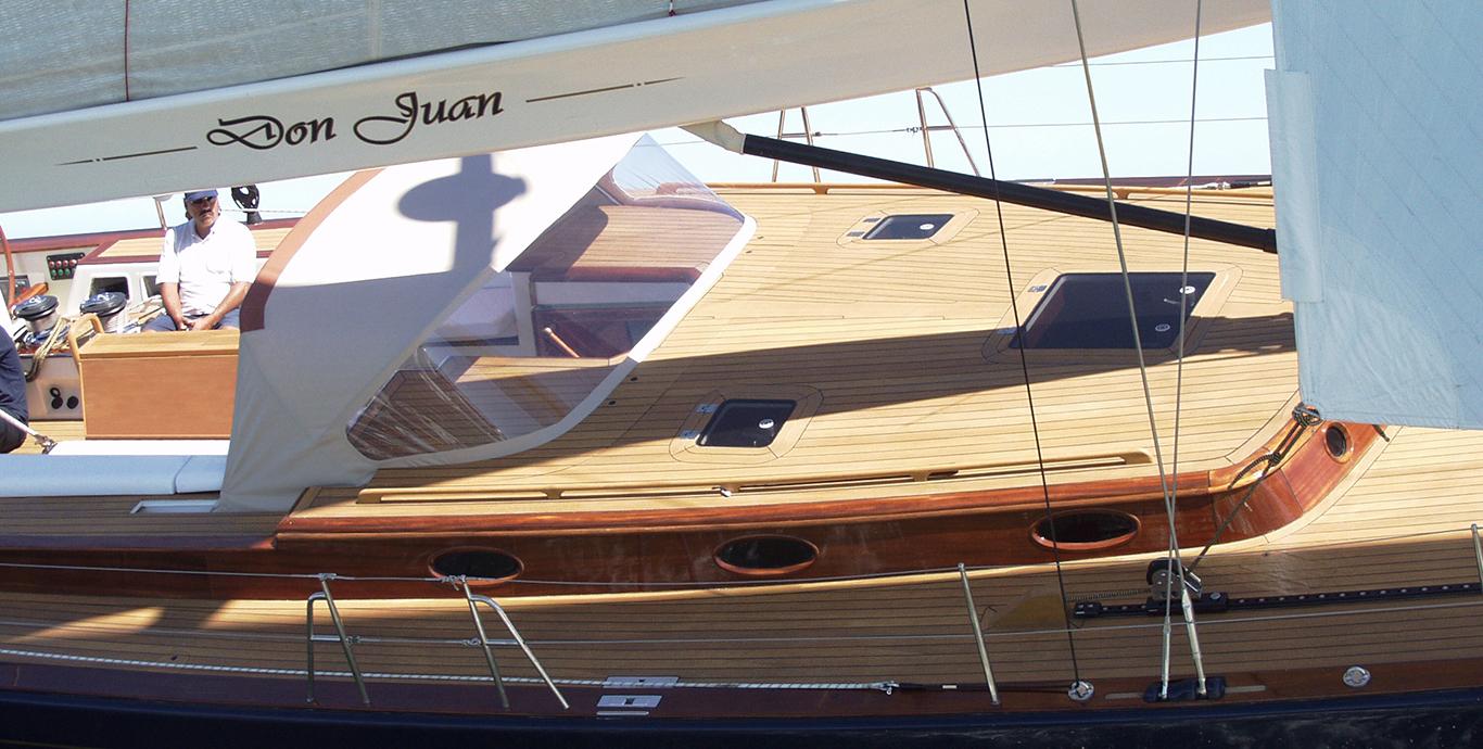 Aboard DON JUAN OF LONDON a 73ft (22.45m) luxury sailing yacht , built by KING MARINE in 2004
