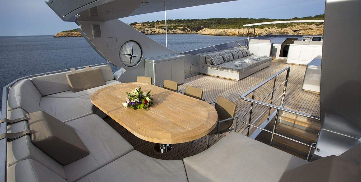 Aboard FORTUNA a 114ft (35m) luxury motor yacht , built by ADMIRAL YACHTS in 2010