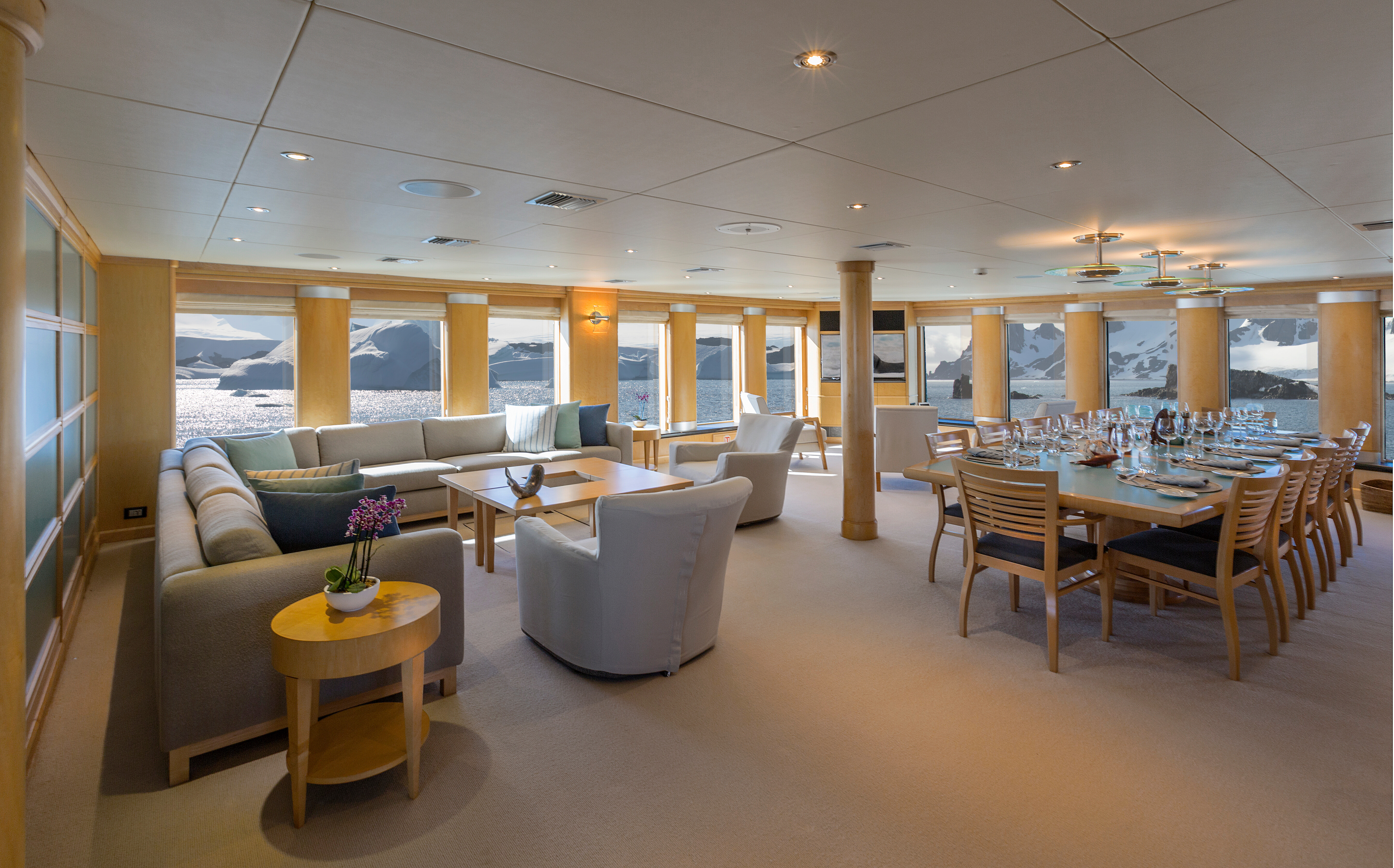 Aboard ODYSSEY a 183ft (55.78m) luxury motor yacht , built by AUROUX in 1974