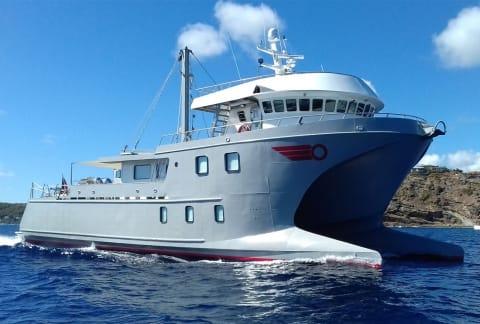 Aboard BASILISK a 90ft (27.43m) luxury motor yacht , built by OCEAN VOYAGER in 2004