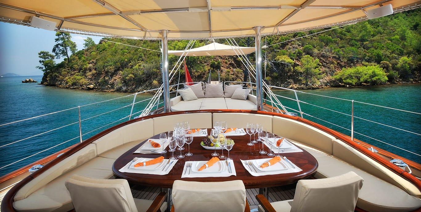 Aboard ARIA I a 183ft (56.01m) luxury sailing yacht , built by ARK YACHT in 2011