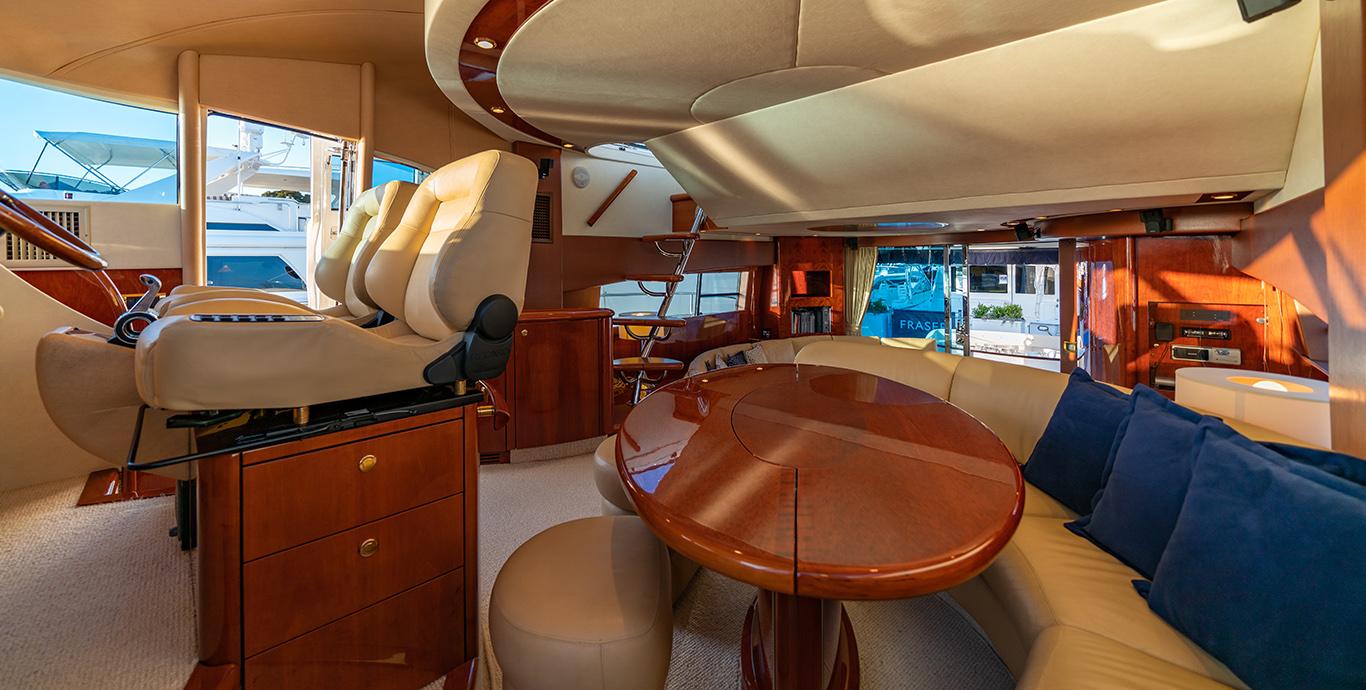 Aboard OBSESSION a 64ft (19.63m) luxury motor yacht , built by FAIRLINE YACHTS in 2002