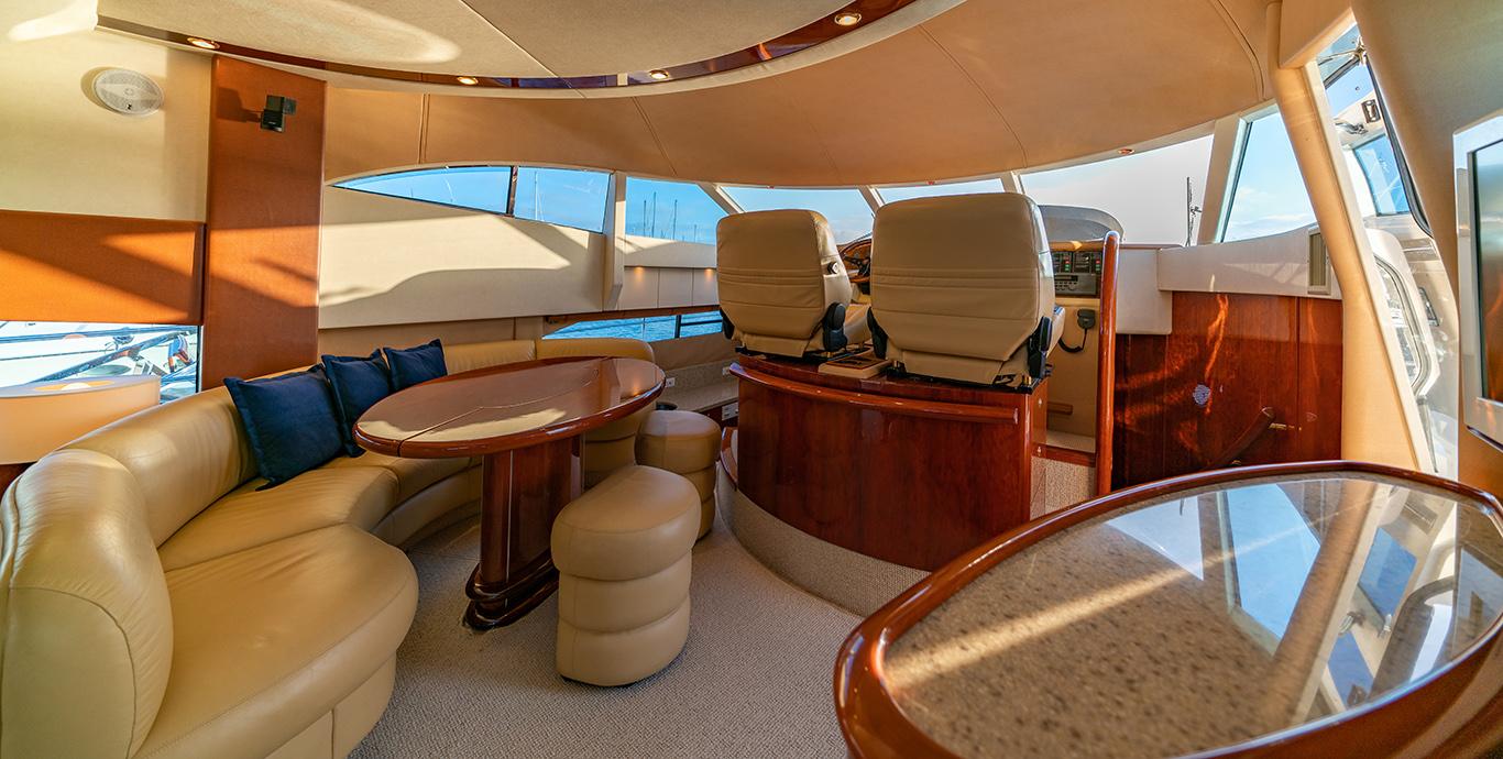 Aboard OBSESSION a 64ft (19.63m) luxury motor yacht , built by FAIRLINE YACHTS in 2002