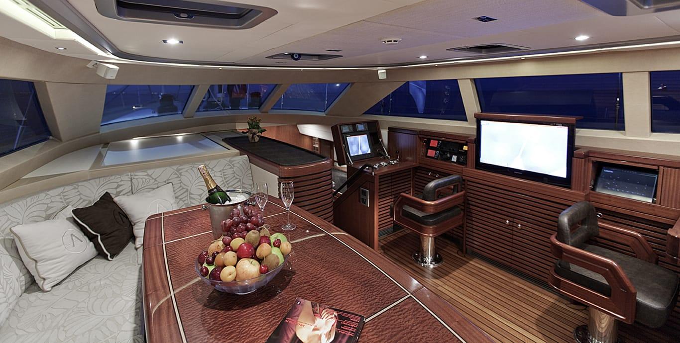 Aboard ASSAI a 82ft (24.99m) luxury sailing yacht , built by ALIA YACHTS in 2012