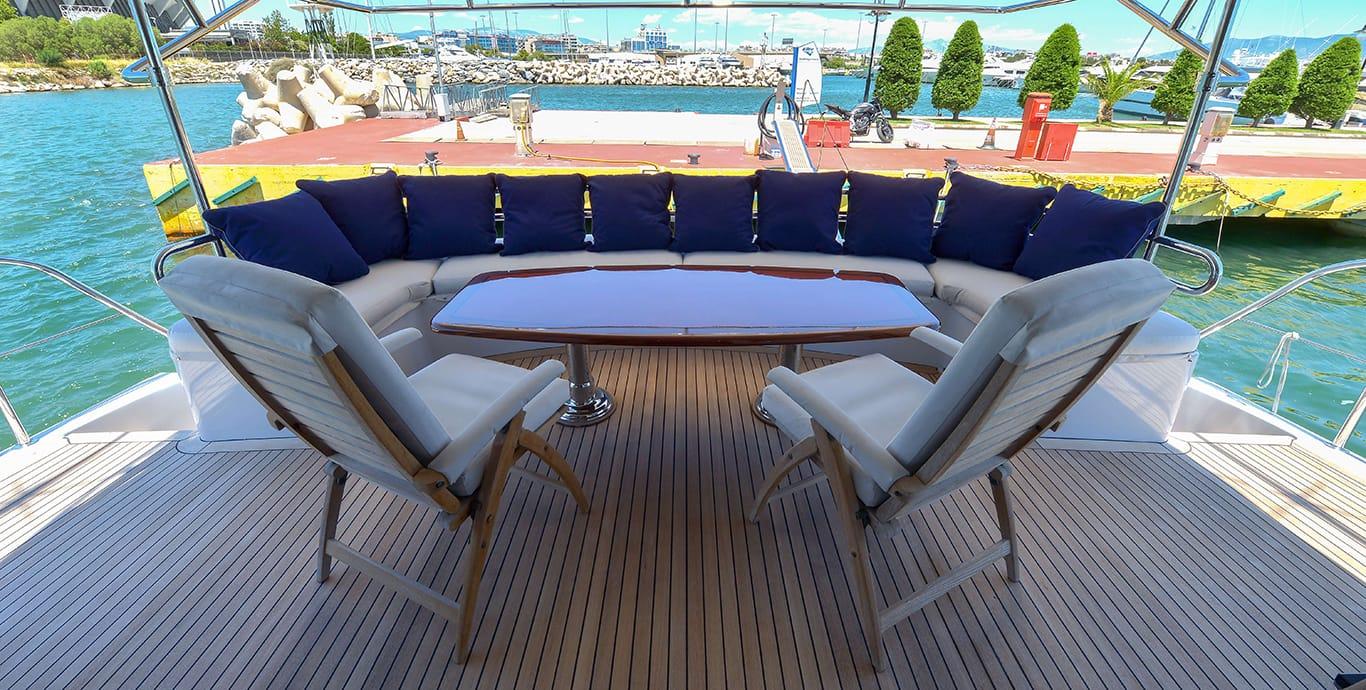 Aboard WILD CHILD a ft (26.21m) luxury motor yacht , built by HATTERAS in 2003
