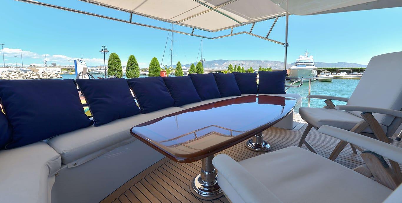 Aboard WILD CHILD a ft (26.21m) luxury motor yacht , built by HATTERAS in 2003