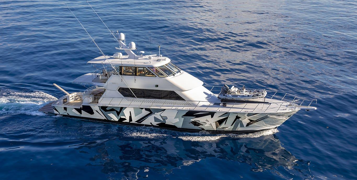 Aboard WILD CHILD a ft (26.21m) luxury motor yacht , built by HATTERAS in 2003