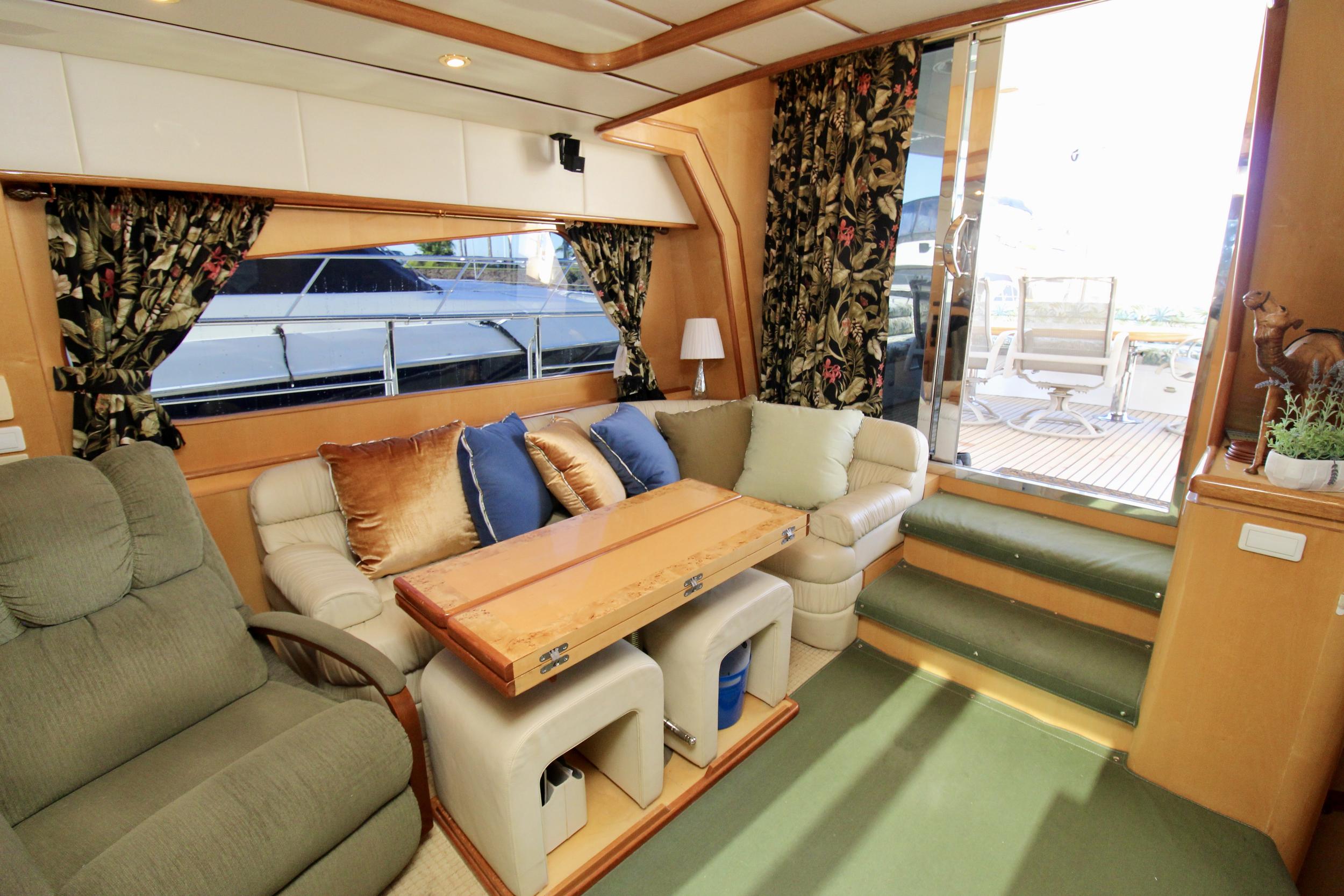 Aboard BUCKET LIST a 58ft (17.68m) luxury motor yacht , built by JOHNSON YACHTS in 2005