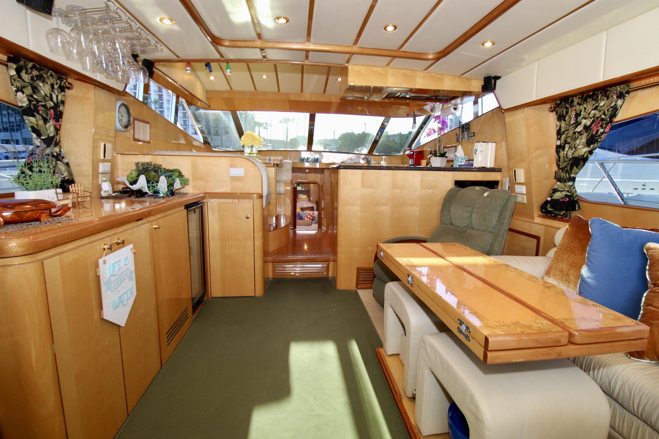 Aboard BUCKET LIST a 58ft (17.68m) luxury motor yacht , built by JOHNSON YACHTS in 2005
