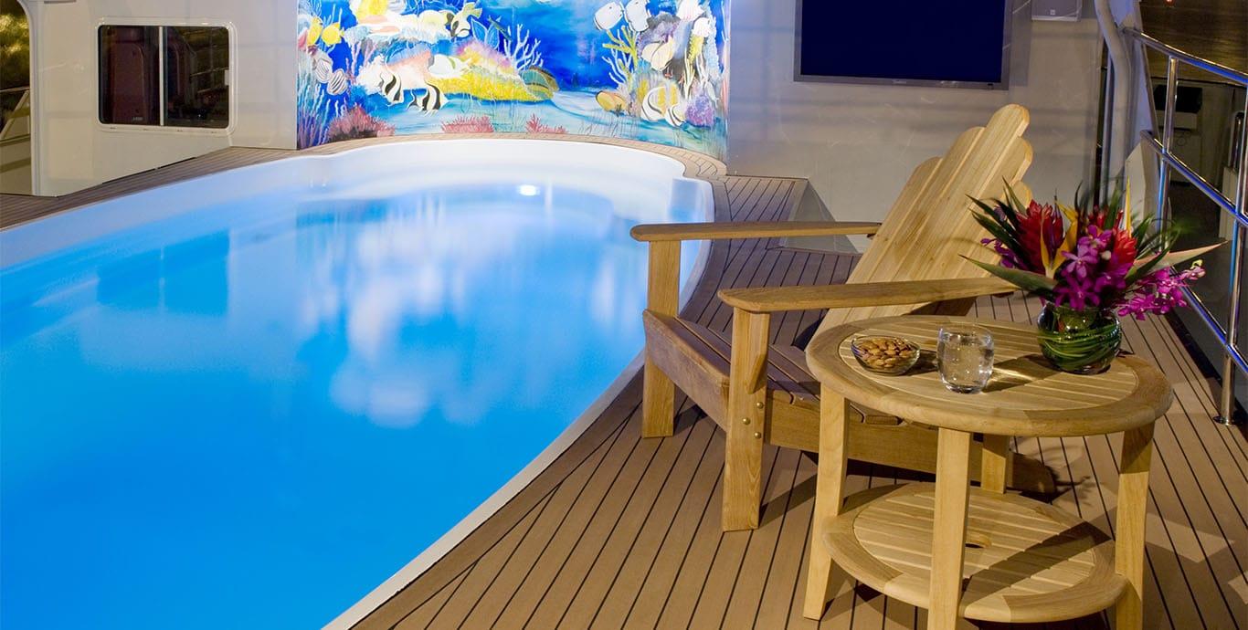 Aboard GLOBAL a 220ft (67.06m) luxury motor yacht , built by SHADOW MARINE in 1982