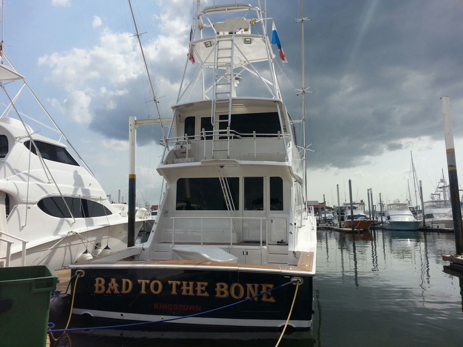 Aboard BAD TO THE BONE a 71ft (21.79m) luxury motor yacht , built by VIKING YACHTS in 1999