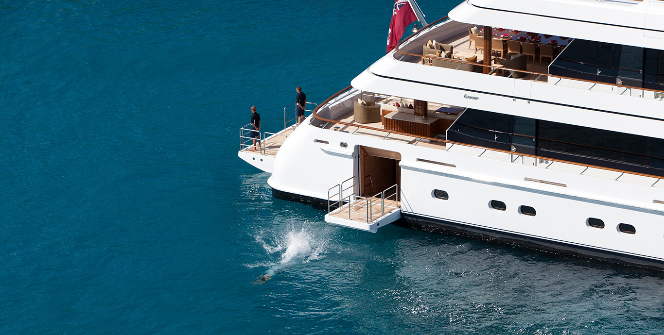 Aboard LADY BRITT a 206ft (63m) luxury motor yacht , built by FEADSHIP in 2011