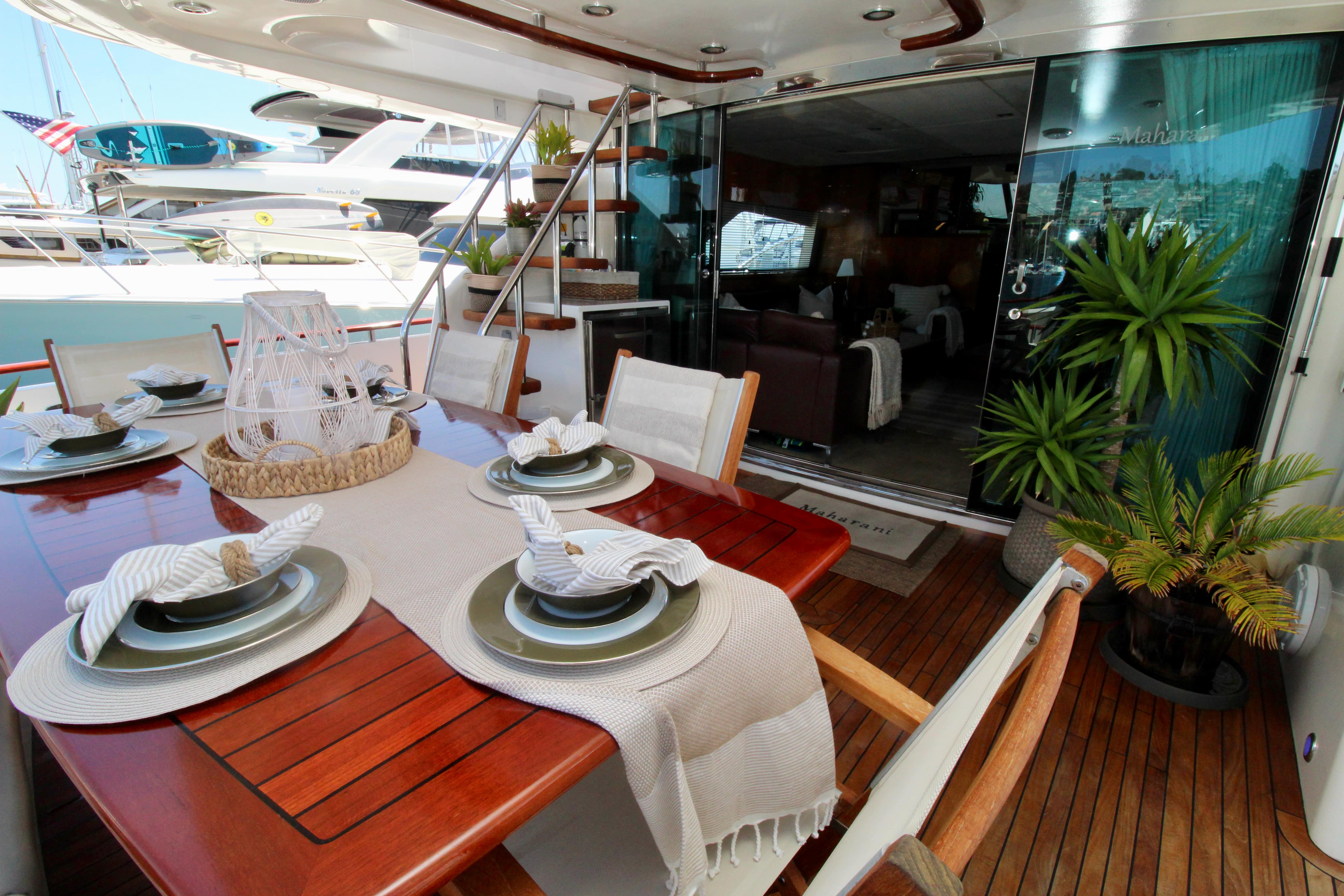 Aboard MAHARANI a 74ft (22.68m) luxury motor yacht , built by FAIRLINE YACHTS in 2007
