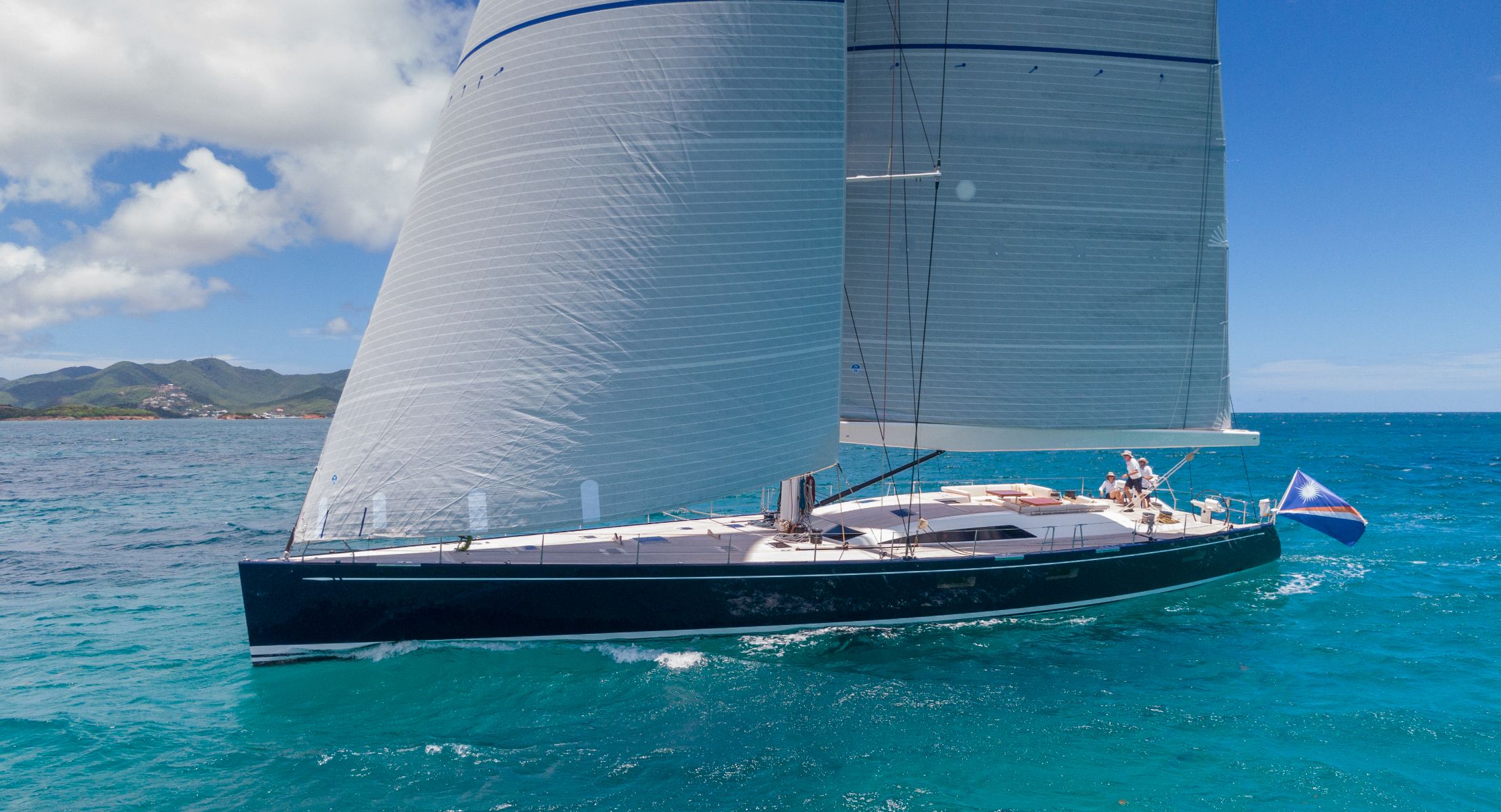 Aboard HUMMINGBIRD a 90ft (27.58m) luxury sailing yacht , built by NAUTOR’S SWAN in 2009