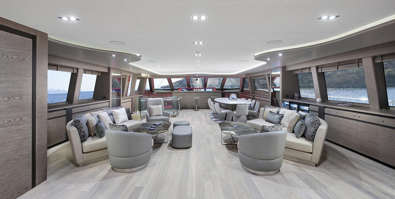 Aboard ALL ABOUT U 2 a 164ft (49.99m) luxury sailing yacht , built by ADA YACHT WORKS in 2019