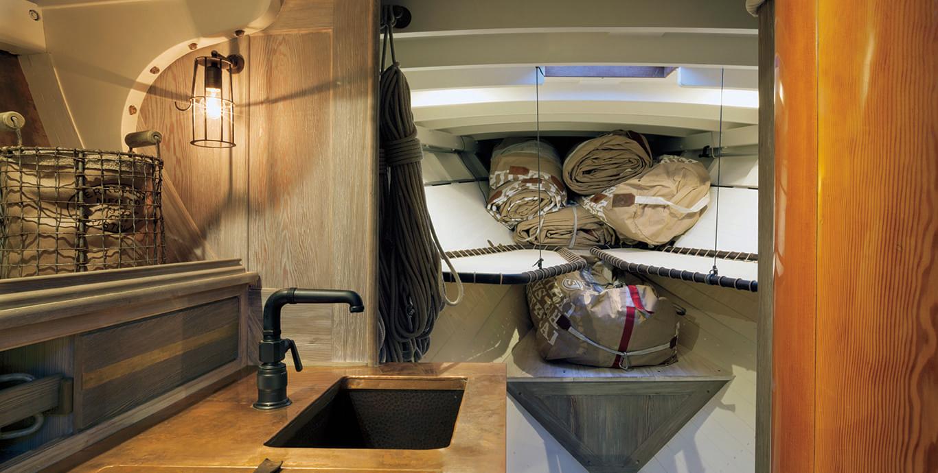 Aboard MARILEE a 59ft (17.98m) luxury sailing yacht , built by HERRESHOFF in 1926