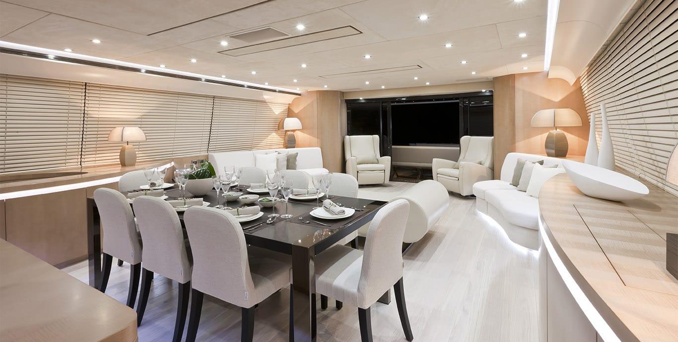 Aboard KUIKILA a 115ft (35.08m) luxury motor yacht , built by PERSHING in 2011