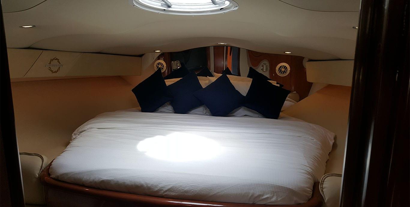 Aboard ACRONIS a 48ft (14.63m) luxury motor yacht , built by FOUNTAIN in 2007
