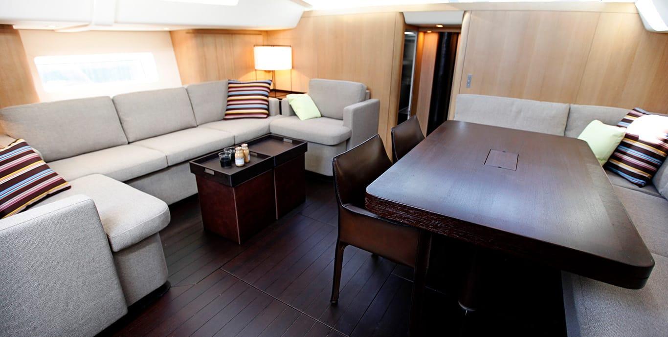 Aboard YCH2 a 90ft (27.71m) luxury sailing yacht , built by NAUTOR’S SWAN in 2009