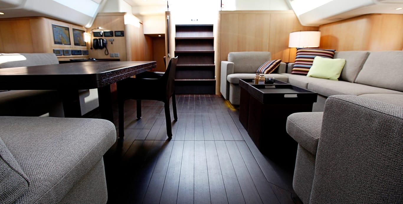 Aboard YCH2 a 90ft (27.71m) luxury sailing yacht , built by NAUTOR’S SWAN in 2009