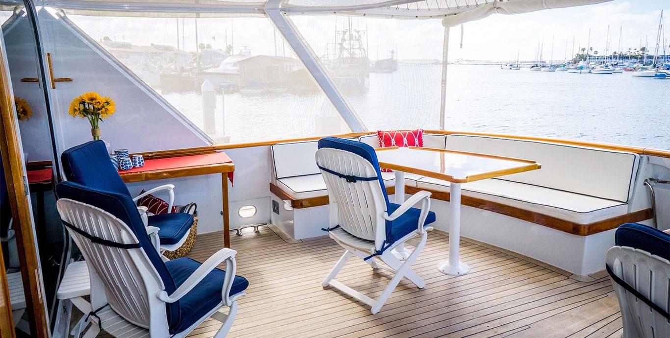 Aboard TRILOGY a 94ft (28.65m) luxury motor yacht , built by STEPHENS MARINE in 1984