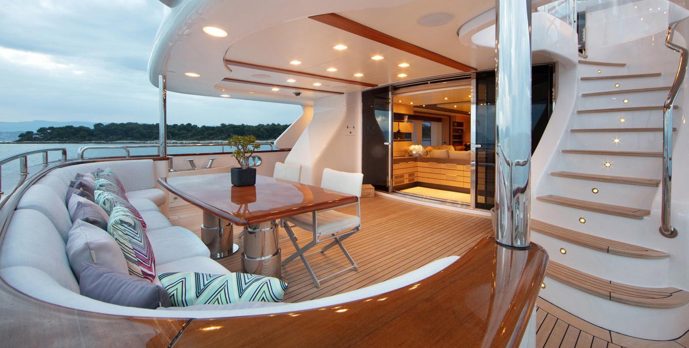 Aboard RETRIEVER a 121ft (36.9m) luxury motor yacht , built by BENETTI in 2013