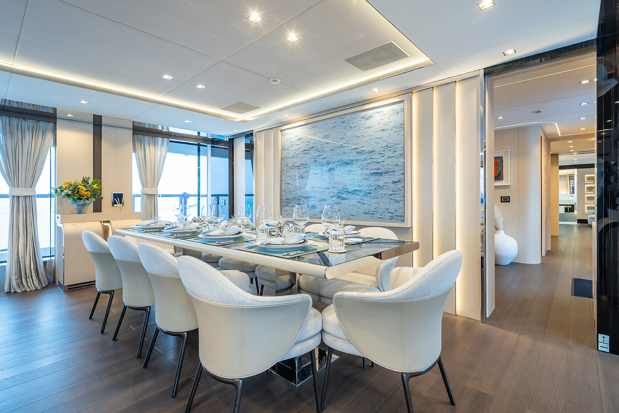 Aboard HALARA a 141ft (42.98m) luxury motor yacht for Sale & Charter available with Fraser Yachts, built by OVERMARINE in 2021
