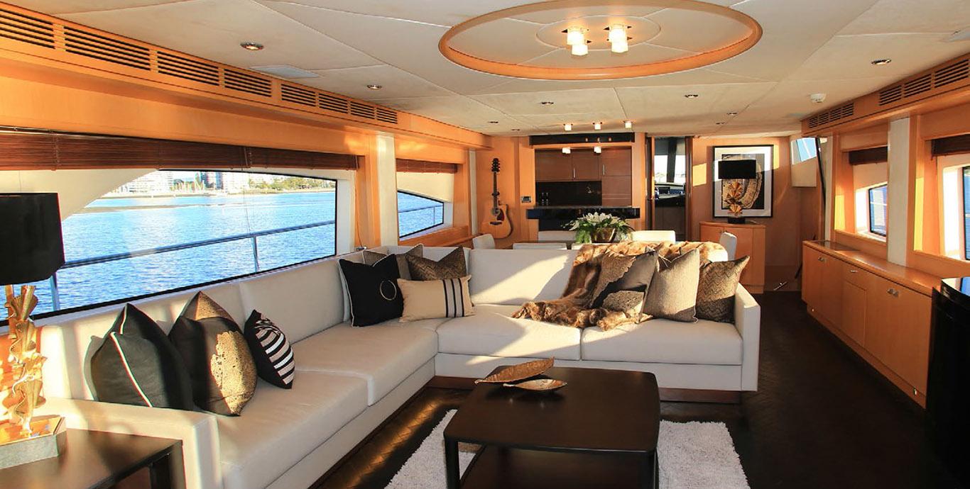 Aboard SOPHIA a 84ft (25.6m) luxury motor yacht , built by ROYAL DENSHIP in 2008