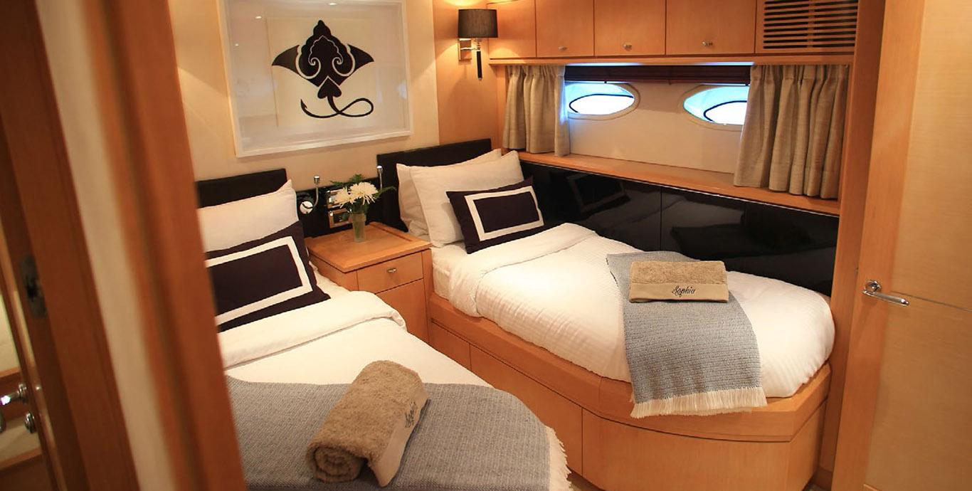 Aboard SOPHIA a 84ft (25.6m) luxury motor yacht , built by ROYAL DENSHIP in 2008