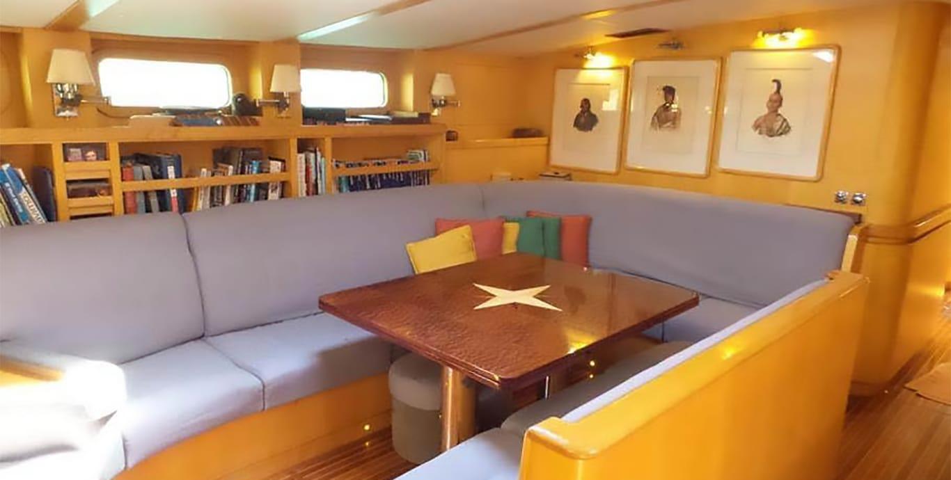 Aboard DIABLESSE a 92ft (28.2m) luxury sailing yacht , built by TREHARD SHIPYARD in 1987