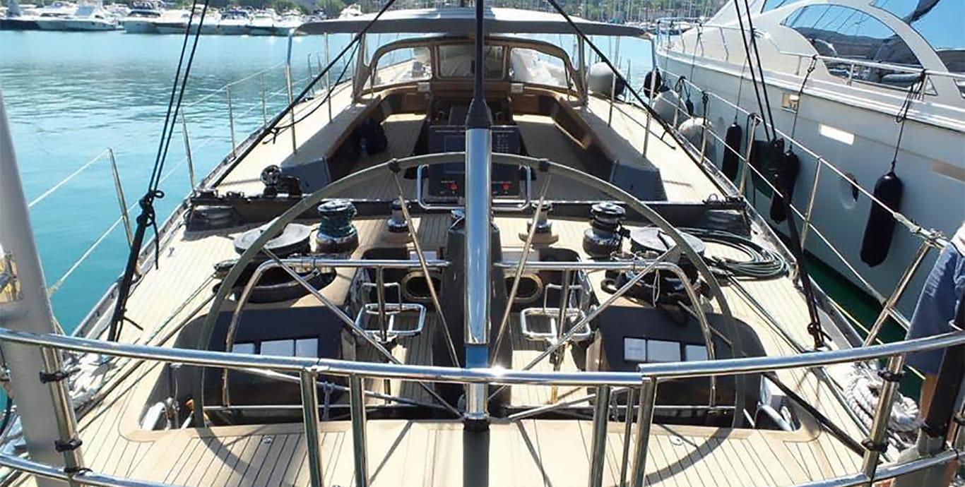 Aboard DIABLESSE a 92ft (28.2m) luxury sailing yacht , built by TREHARD SHIPYARD in 1987